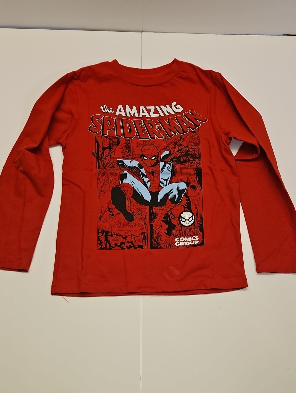 Marvel Red Spider-Man Graphic Long Sleeve Tee Small GUC